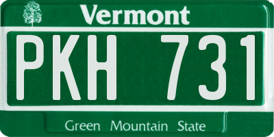 VT license plate PKH731