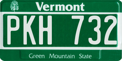 VT license plate PKH732