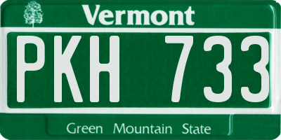 VT license plate PKH733