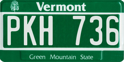 VT license plate PKH736