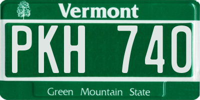 VT license plate PKH740