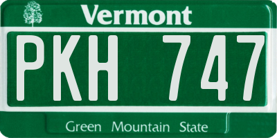 VT license plate PKH747