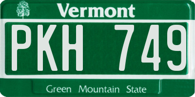 VT license plate PKH749