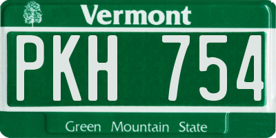 VT license plate PKH754