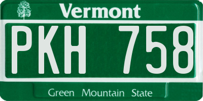 VT license plate PKH758