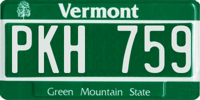 VT license plate PKH759