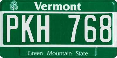 VT license plate PKH768