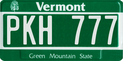 VT license plate PKH777