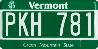 VT license plate PKH781