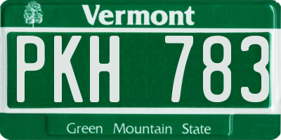 VT license plate PKH783