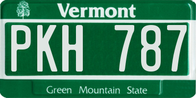 VT license plate PKH787