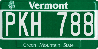 VT license plate PKH788