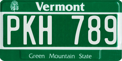 VT license plate PKH789