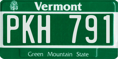 VT license plate PKH791