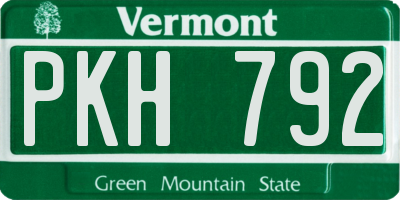 VT license plate PKH792