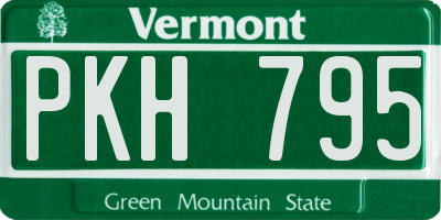 VT license plate PKH795