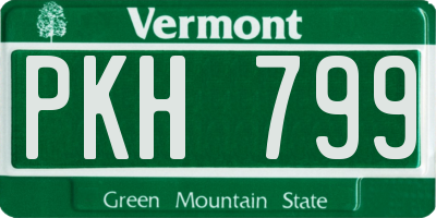 VT license plate PKH799