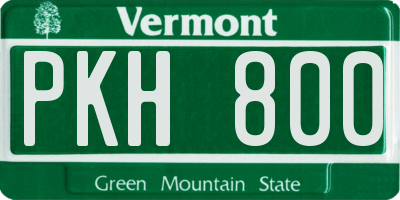 VT license plate PKH800
