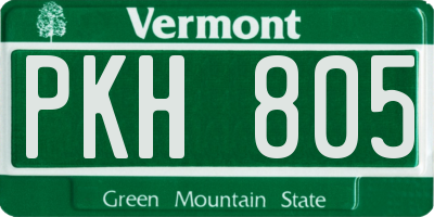 VT license plate PKH805