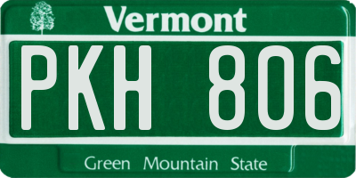 VT license plate PKH806
