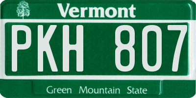 VT license plate PKH807