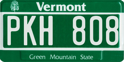 VT license plate PKH808