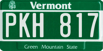 VT license plate PKH817