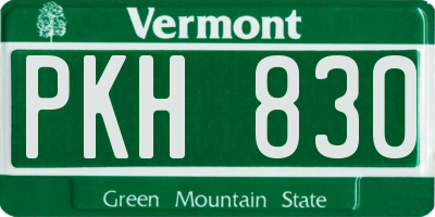 VT license plate PKH830