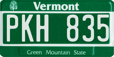 VT license plate PKH835