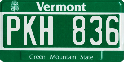 VT license plate PKH836