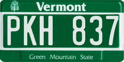 VT license plate PKH837