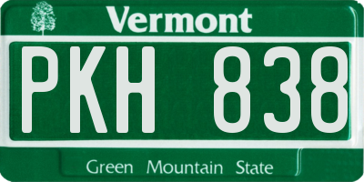 VT license plate PKH838