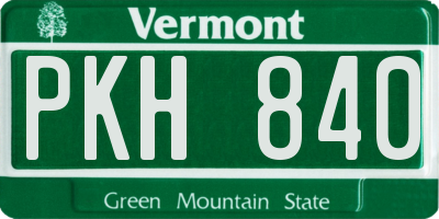 VT license plate PKH840