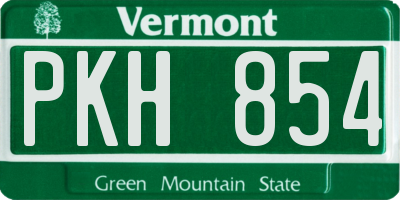 VT license plate PKH854