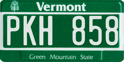VT license plate PKH858