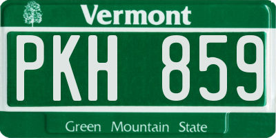 VT license plate PKH859