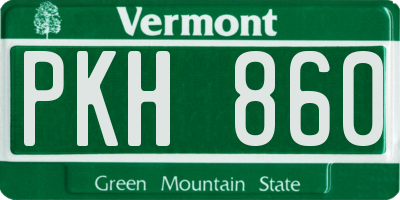 VT license plate PKH860
