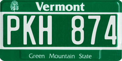 VT license plate PKH874