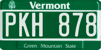 VT license plate PKH878