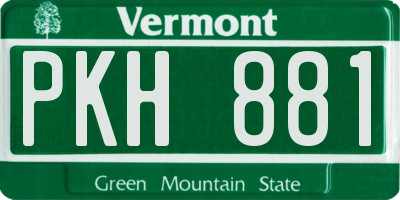 VT license plate PKH881