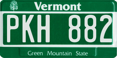 VT license plate PKH882