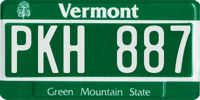 VT license plate PKH887