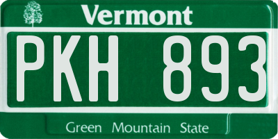 VT license plate PKH893