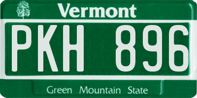 VT license plate PKH896