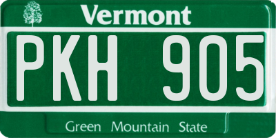 VT license plate PKH905