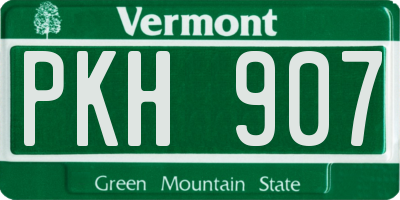 VT license plate PKH907