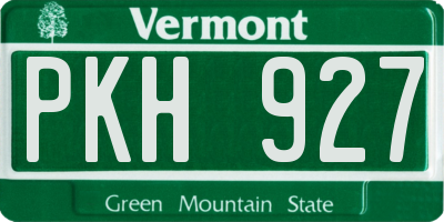 VT license plate PKH927