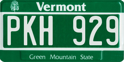 VT license plate PKH929