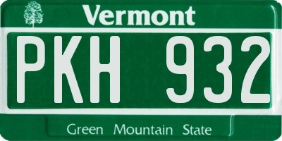 VT license plate PKH932
