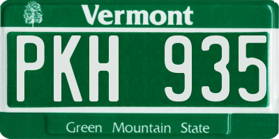 VT license plate PKH935